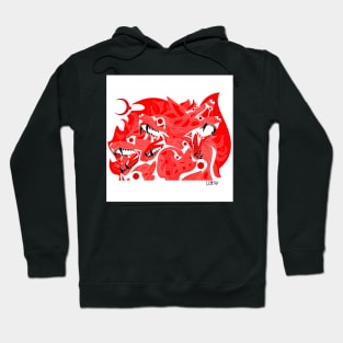 cadejo hell hound of cerberus dogs ecopop in flames art Hoodie